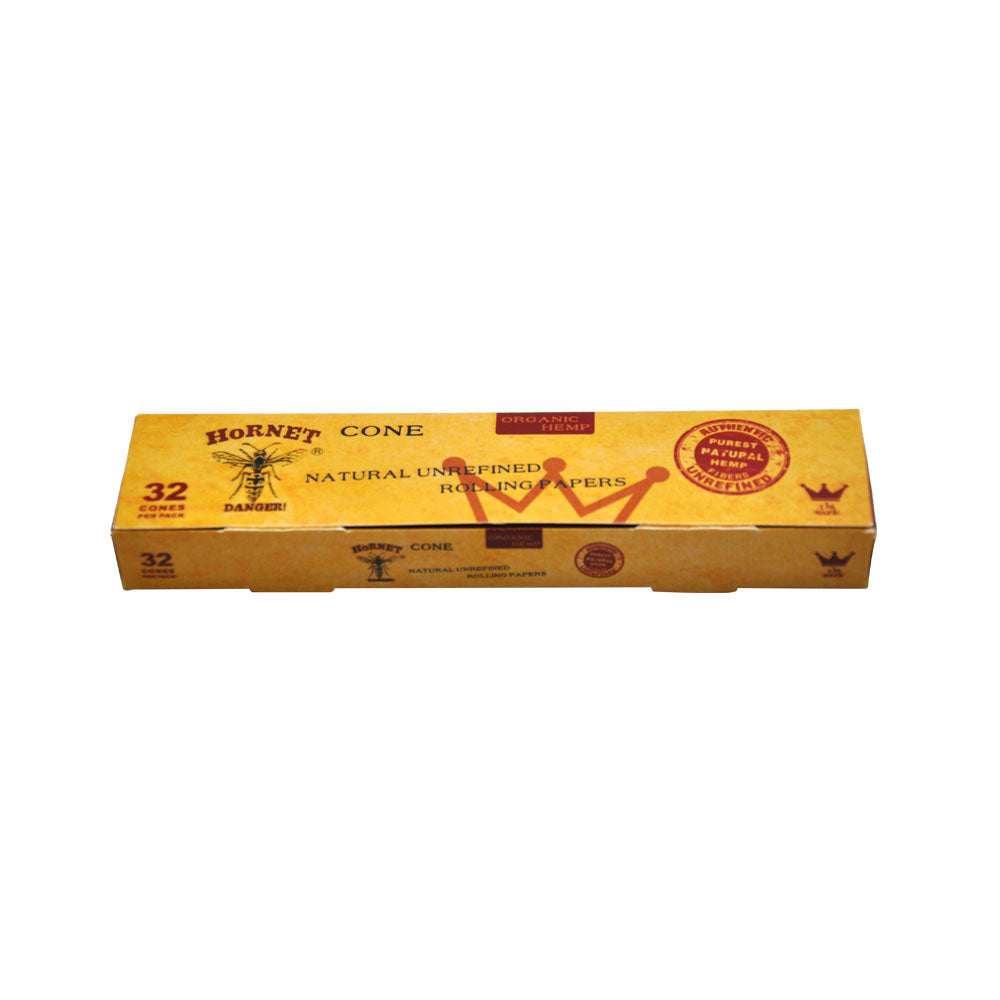 HORNET 1 1/4 Size Pre Rolled Cones, Natural Rolling Cones, Slow Burning Pre Rolled Rolling Paper, 32 PCS / Pack 20 Packs / Box