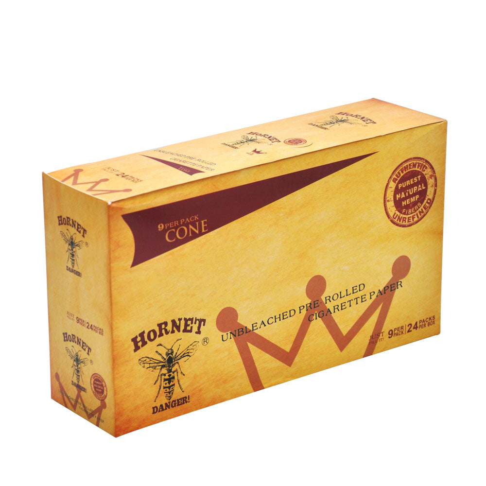 HORNET 1 1/4 Size Natural Rolling Paper Cones Pre-rolled Paper Cones 9pcs/Pack