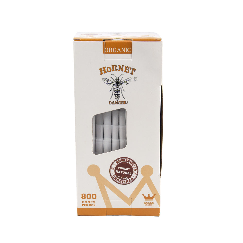 HORNET 98 mm Size White Pre Rolled Cones, Organic Pre Rolled Rolling Paper With Tips, Slow Burning Pre Rolled Cones, 800 PCS / Box