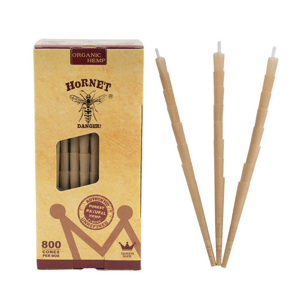 HORNET 98 mm Size Brown Pre Rolled Cones, Organic Pre Rolled Rolling Paper With Tips, Slow Burning Pre Rolled Cones, 800 PCS / Box