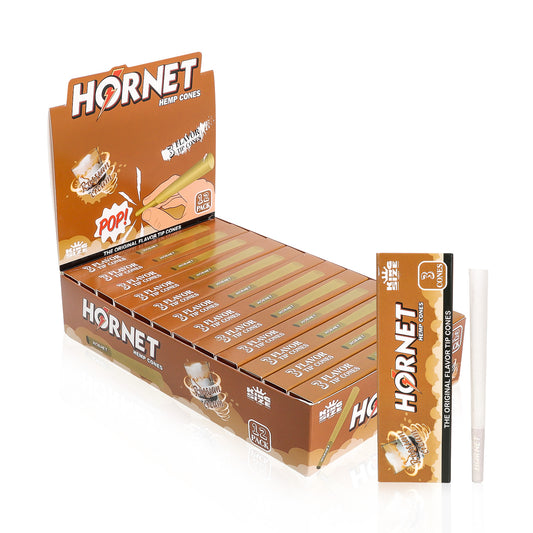 HORNET Russia Cream Flavors Pre Rolled Cones With Tips, King Size Pre Rolled Rolling Paper & Flavored Pop, 3 PCS / Pack 12 Pack / Box