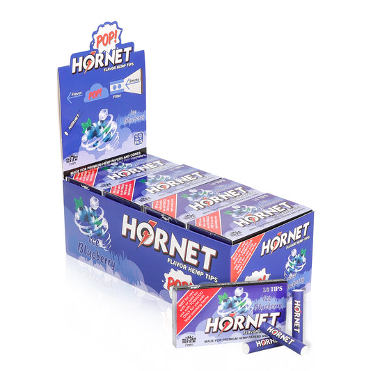 HORNET Blueberry Flavors Filter Tips with Flavored Pop, 7 mm Filter Tips, 10 Tips / Pack 24 Packs / Box
