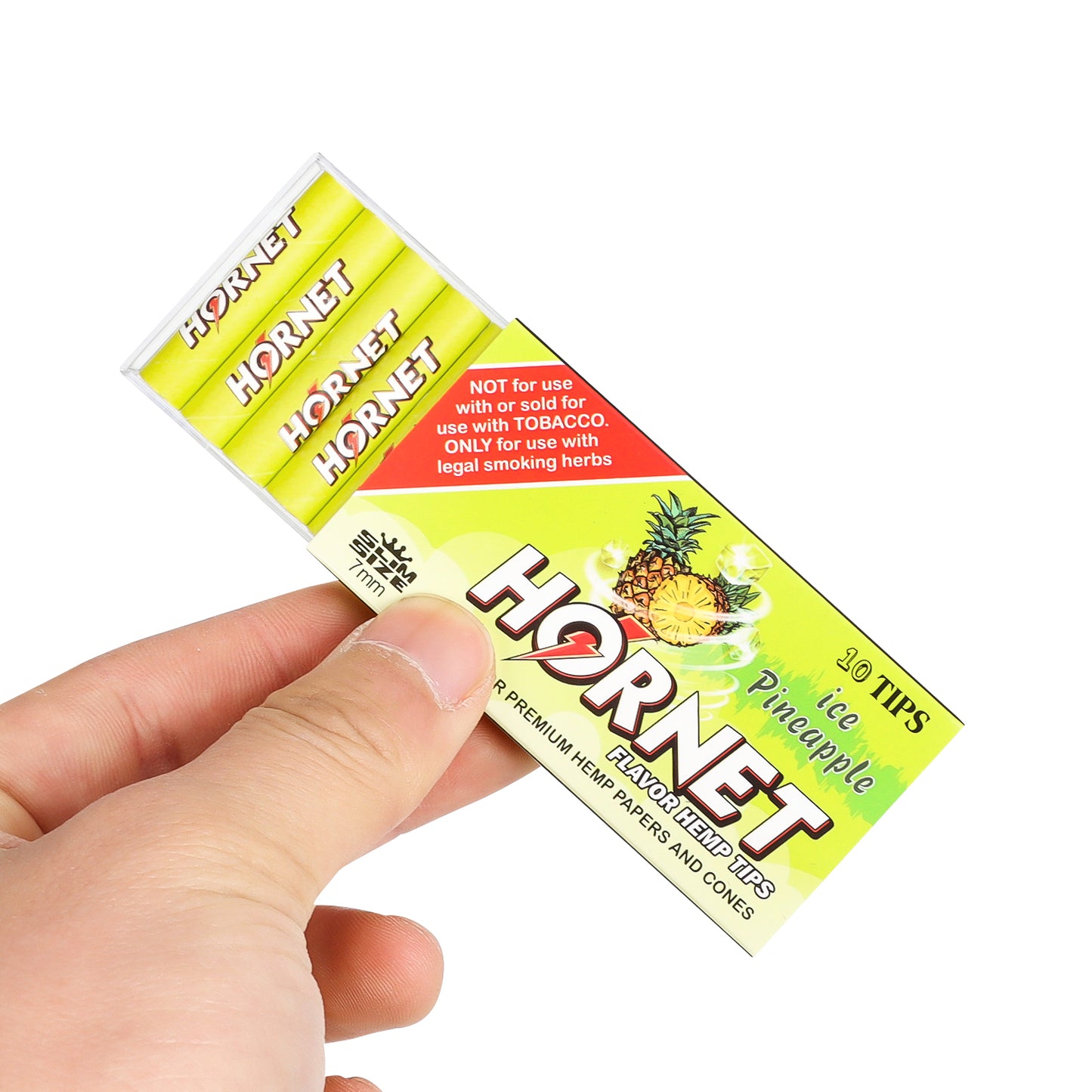 HORNET Pineapple Flavors Filter Tips with Flavored Pop, 7 mm Filter Tips, 10 Tips / Pack 24 Packs / Box