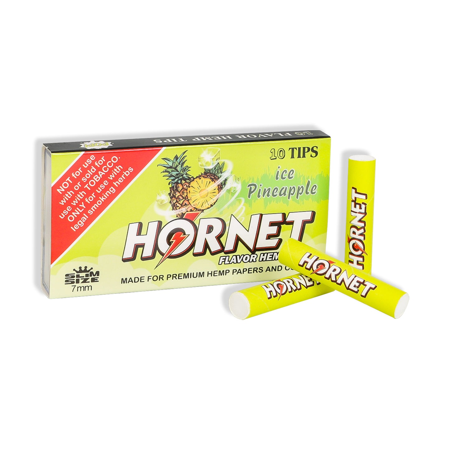 HORNET Pineapple Flavors Filter Tips with Flavored Pop, 7 mm Filter Tips, 10 Tips / Pack 24 Packs / Box