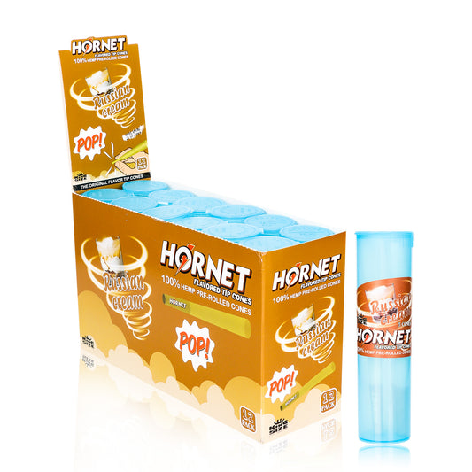 HORNET Cream Flavors Pre Rolled Cones, King Size Pre Rolled Rolling Paper With Tips, Slow Burning Rolling Cones & Flavored Pop, 3 PCS / Tube, 12 Tubes / Box