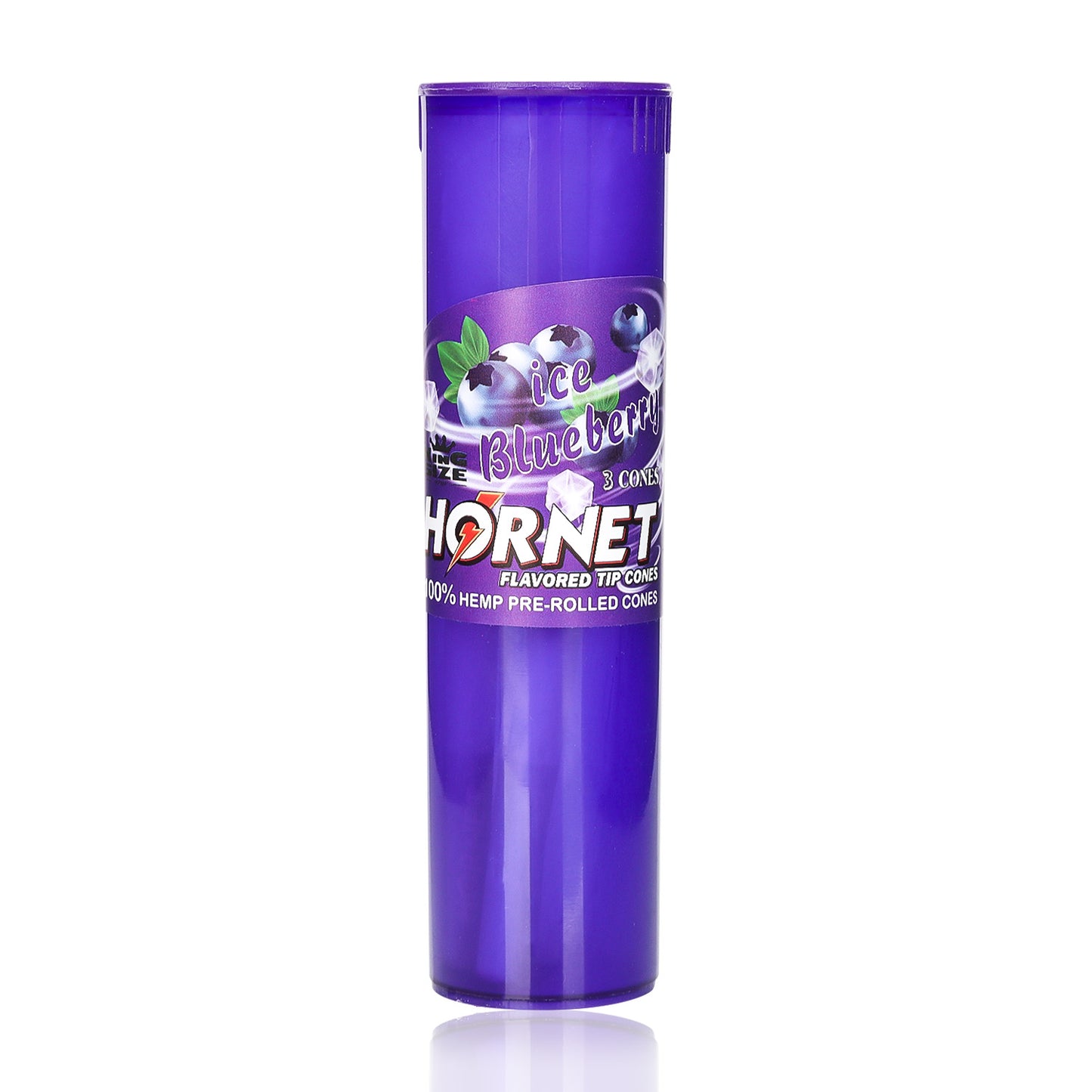 HORNET Blueberry Flavors Pre Rolled Cones, King Size Pre Rolled Rolling Paper With Tips, Slow Burning Rolling Cones & Flavored Pop, 3 PCS / Tube, 12 Tubes / Box