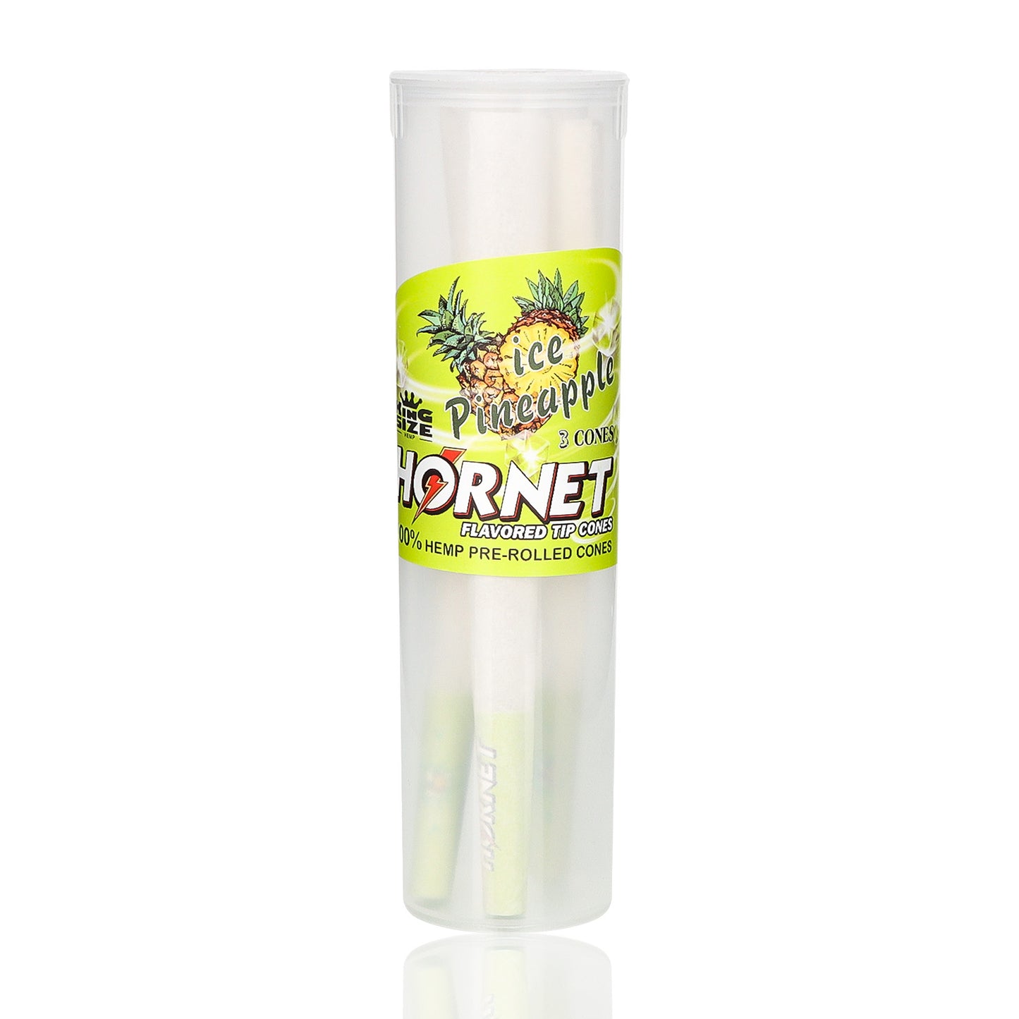 HORNET Pineapple Flavors Pre Rolled Cones, King Size Pre Rolled Rolling Paper With Tips, Slow Burning Rolling Cones & Flavored Pop, 3 PCS / Tube, 12 Tubes / Box