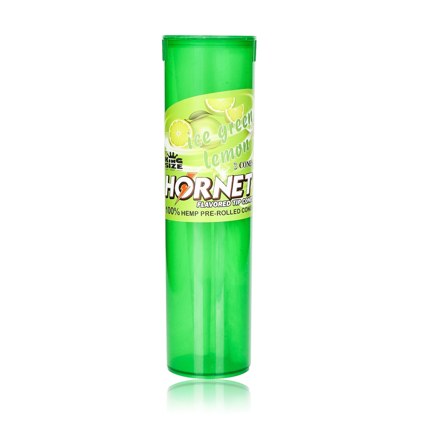 HORNET Ice Green Lemon Flavors Pre Rolled Cones, King Size Pre Rolled Rolling Paper With Tips, Slow Burning Rolling Cones & Flavored Pop, 3 PCS / Tube, 12 Tubes / Box