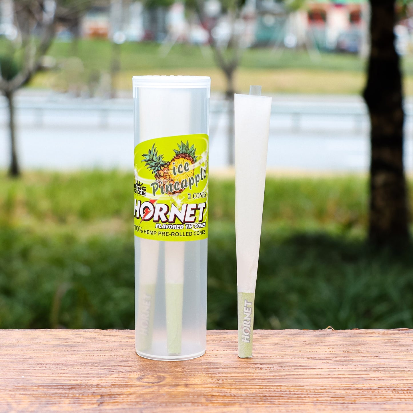 HORNET Pineapple Flavors Pre Rolled Cones, King Size Pre Rolled Rolling Paper With Tips, Slow Burning Rolling Cones & Flavored Pop, 3 PCS / Tube, 12 Tubes / Box