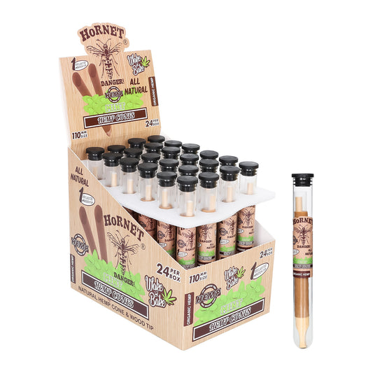 HORNET 110mm Pre-Rolled Cones With Mint Flavored, King Size Natural Pre Rolled Papers With Filter Tips | 72 Pack