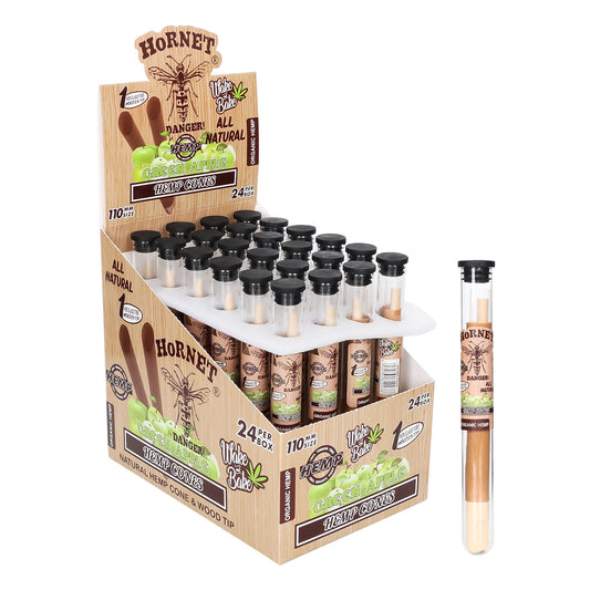 HORNET 110mm Pre-Rolled Cones With Green Apple Flavored, King Size Natural Pre Rolled Papers With Filter Tips | 72 Pack