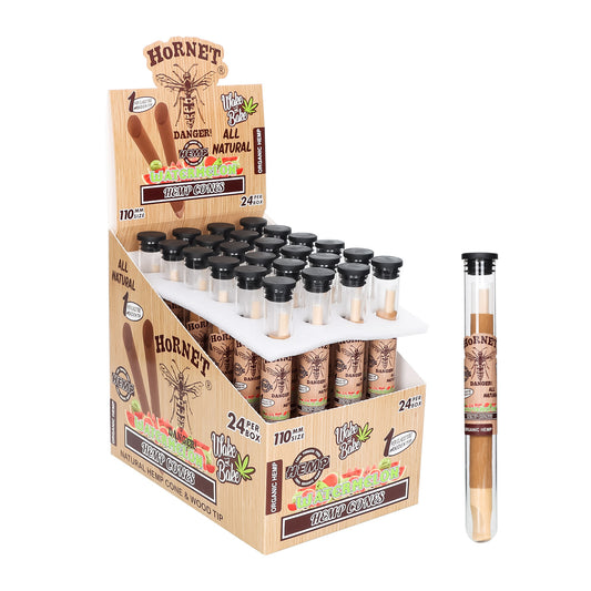 HORNET 110mm Pre-Rolled Cones With Watermelon Flavored, King Size Natural Pre Rolled Papers With Filter Tips | 72 Pack
