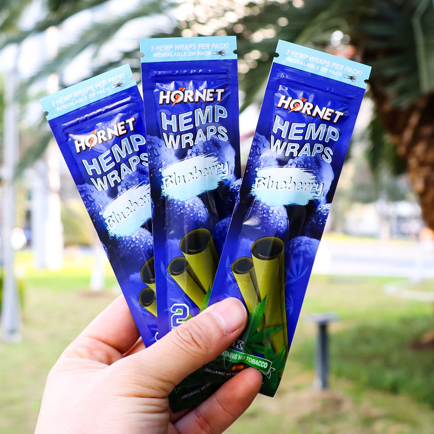 Hornet Blueberry Flavoured Hemp Blunt Wraps 30 Hemp Wraps Per Box