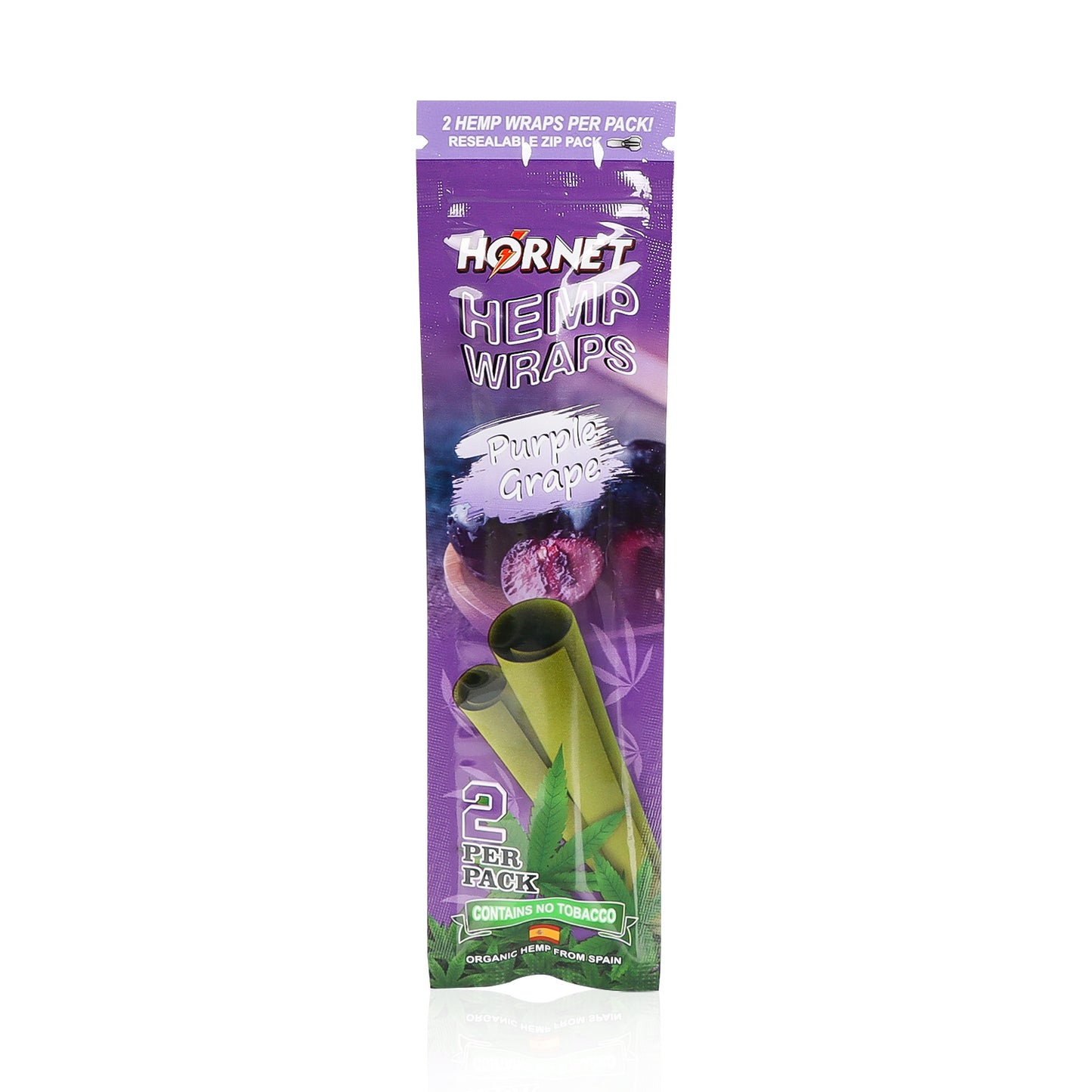Hornet Grape Flavoured Hemp Blunt Wraps 30 Hemp Wraps Per Box