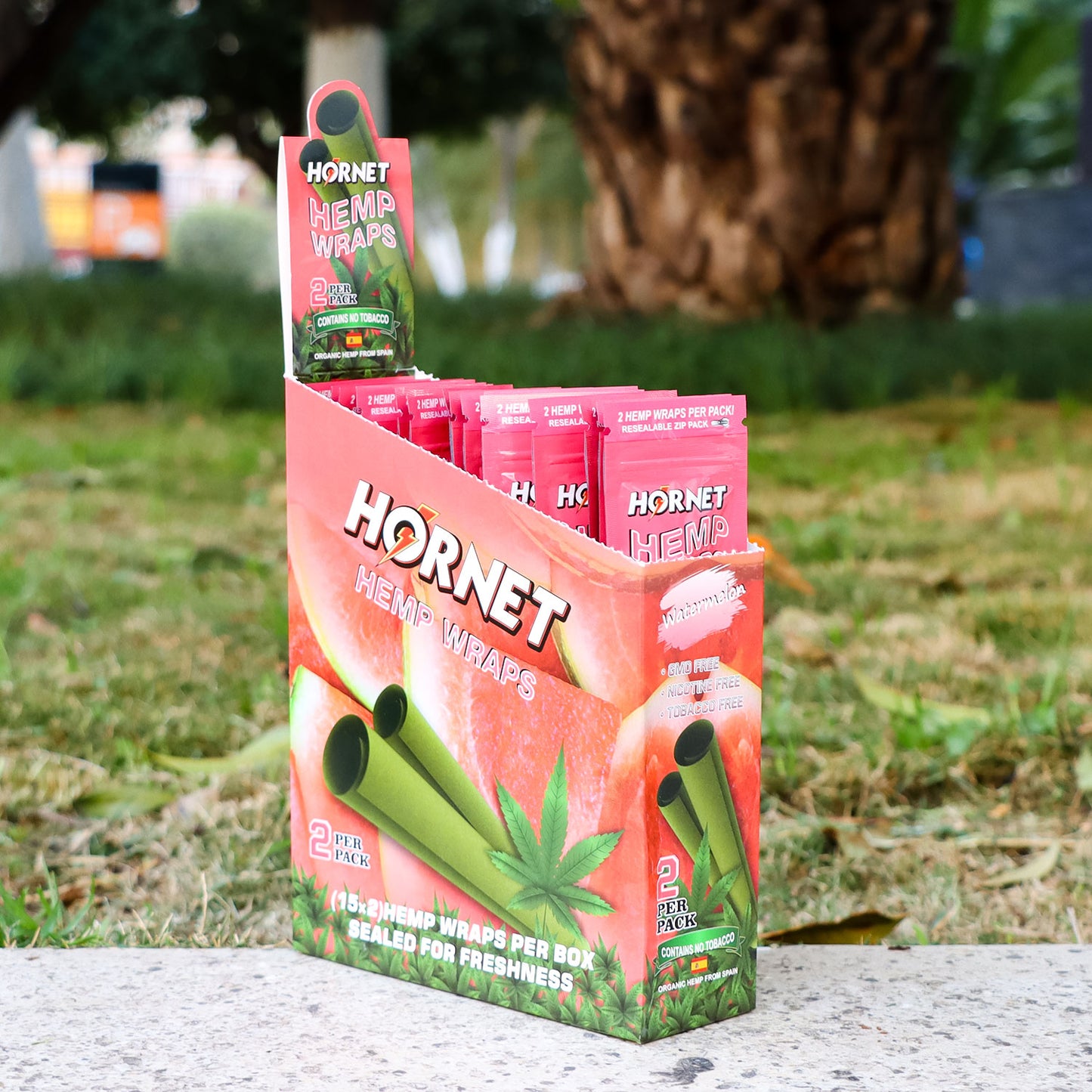 Hornet Watermelon Flavoured Hemp Blunt Wraps 30 Hemp Wraps Per Box
