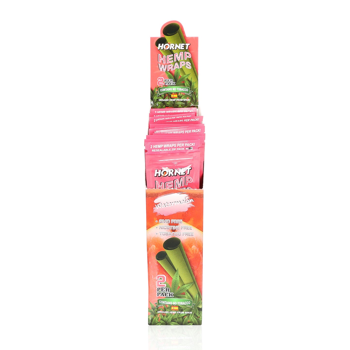 Hornet Watermelon Flavoured Hemp Blunt Wraps 30 Hemp Wraps Per Box