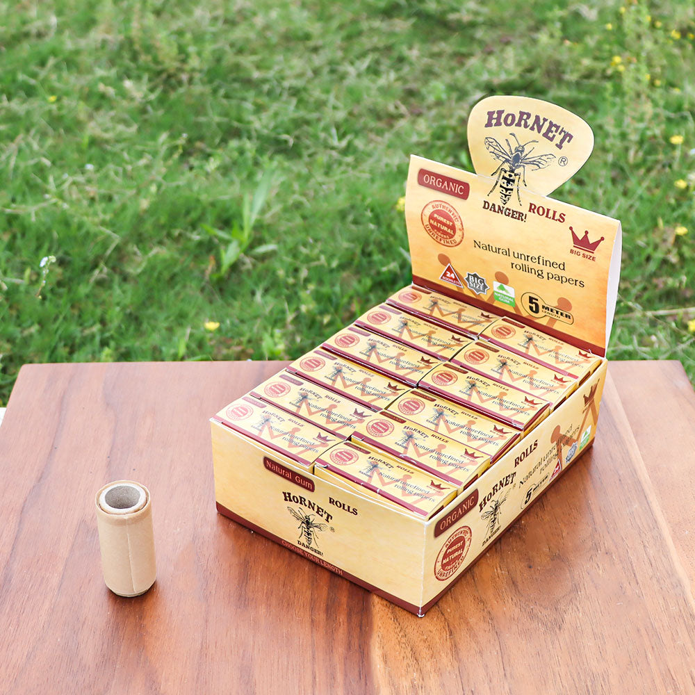 HORNET 5 m Free Rolling Papers, Organic Brown Rolling Paper, 24 PCS / Box