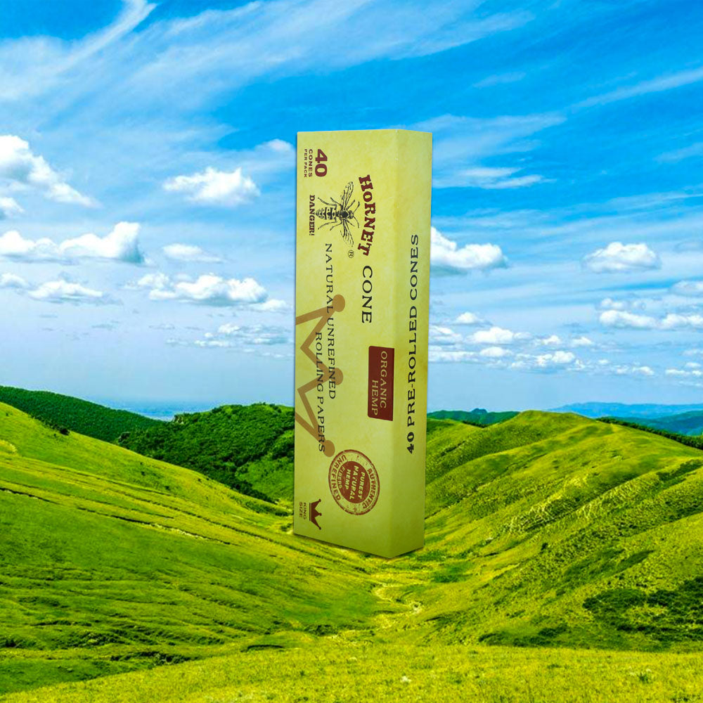 HORNET 70 mm Rolling Papers, Natural Slim Rolling Papers, Brown Organic Rolling Paper, 50 Leaves / Pack 50 Pack / Box