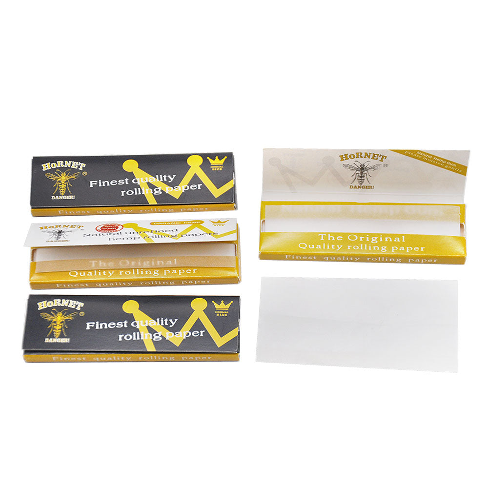 HORNET 70 mm Rolling Papers, Natural Slim Rolling Papers, White Organic Rolling Paper, 50 Leaves / Pack 50 Pack / Box