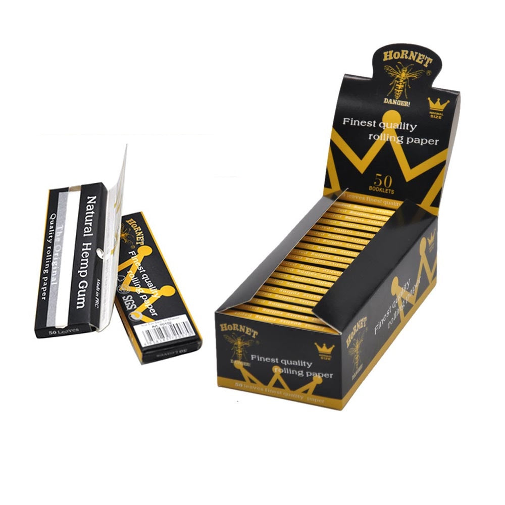 HORNET 70 mm Rolling Papers, Natural Slim Rolling Papers, White Organic Rolling Paper, 50 Leaves / Pack 50 Pack / Box