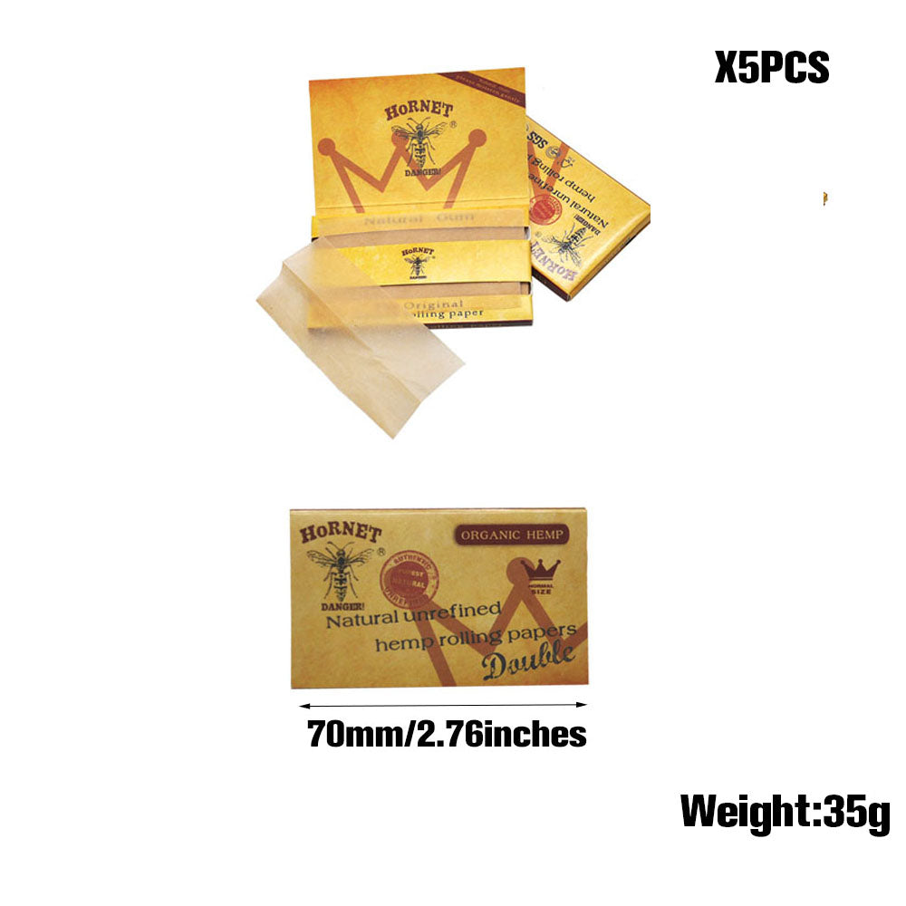 HORNET 70 mm Rolling Papers, Natural Slim Rolling Papers, Brown Organic Rolling Paper, 100 Leaves / Pack 25 Pack / Box