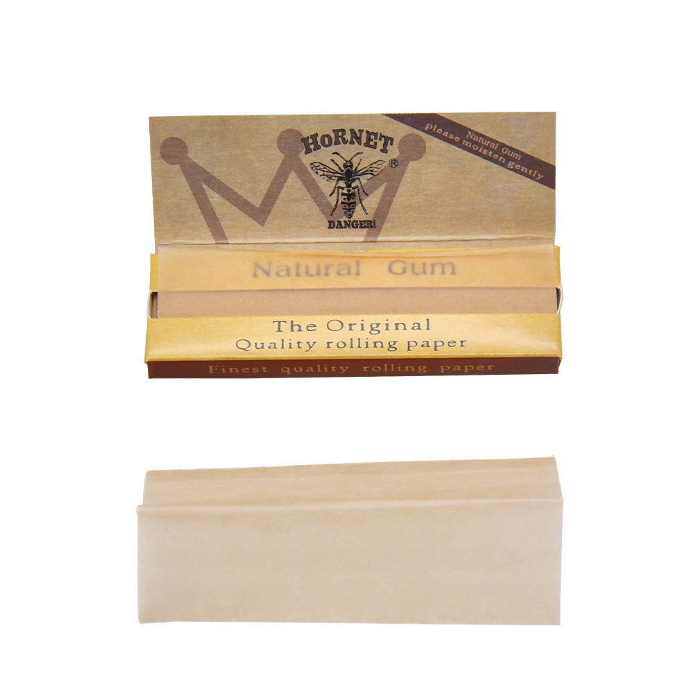 HORNET 1 1/4 Size Rolling Papers, Natural Slim Rolling Papers, Brown Organic Rolling Paper, 50 Leaves / Pack 50 Pack / Box