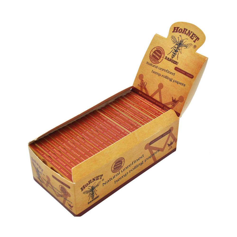 HORNET 1 1/4 Size Rolling Papers, Natural Slim Rolling Papers, Brown Organic Rolling Paper, 50 Leaves / Pack 50 Pack / Box