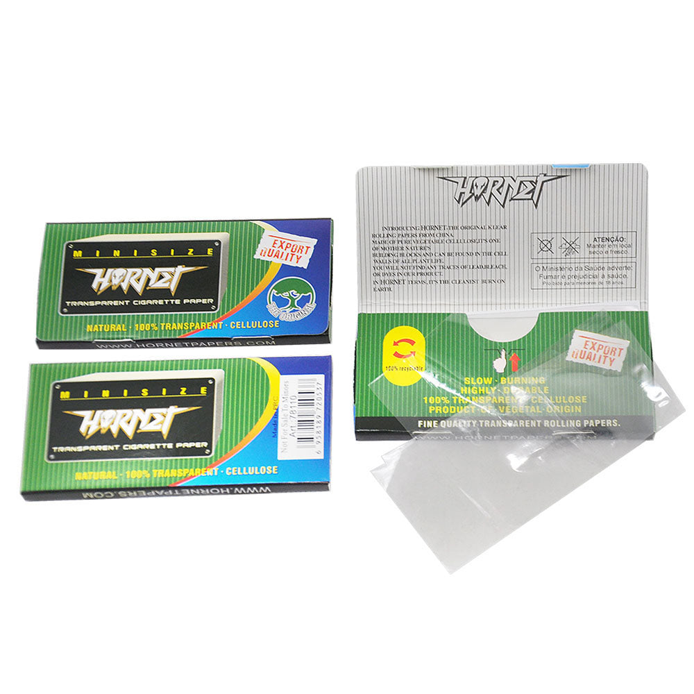 HORNET Silvery Transparent Cellulose Rolling Papers, 1 1/4 Size Clear Rolling Paper, 50 Pieces / Pack 48 Packs / Box