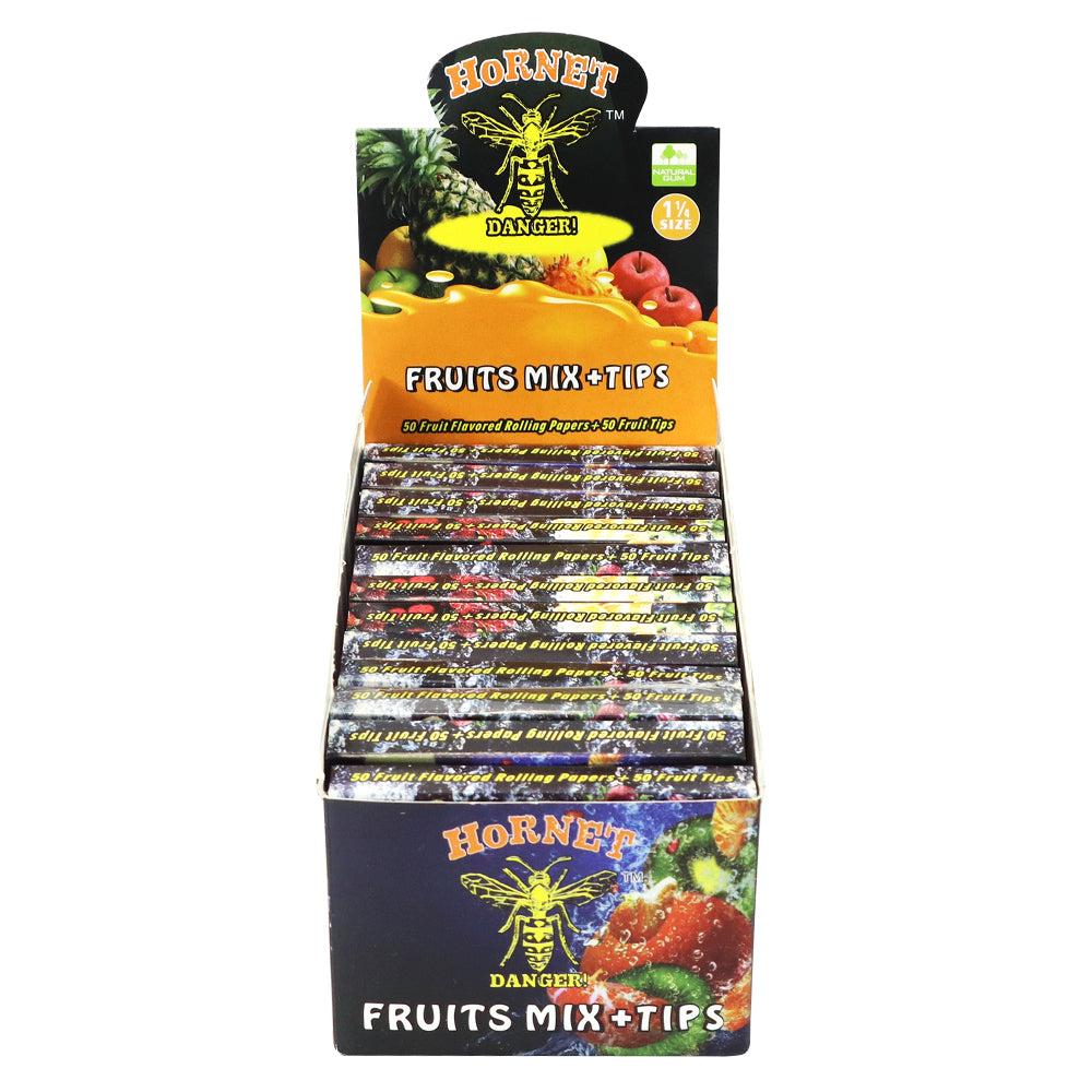 Hornet 78mm Mix Fruit Flavors Rolling Papers, Slow Burning Rolling Paper, Natural Rolling Paper, 50 Piece / Pack 50 Pack / Box