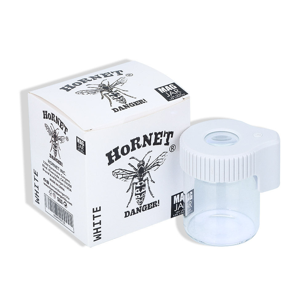 HORNET Light-Up Led Glass Storage Jar, Air Tight & Magnifying View Jar, White Color Jar Lid, Rechargeable Glass Jar