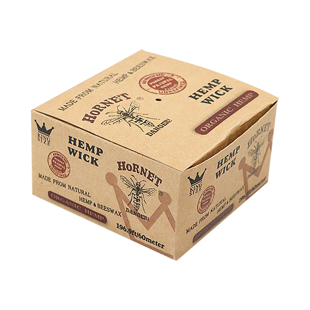 HORNET Organic Beeswax Hemp Wick, Easy Lighting Hemp Wick Rolls & No Dripping, 196.9 ft Hemp Wicks