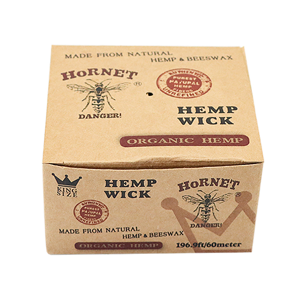 HORNET Organic Beeswax Hemp Wick, Easy Lighting Hemp Wick Rolls & No Dripping, 196.9 ft Hemp Wicks