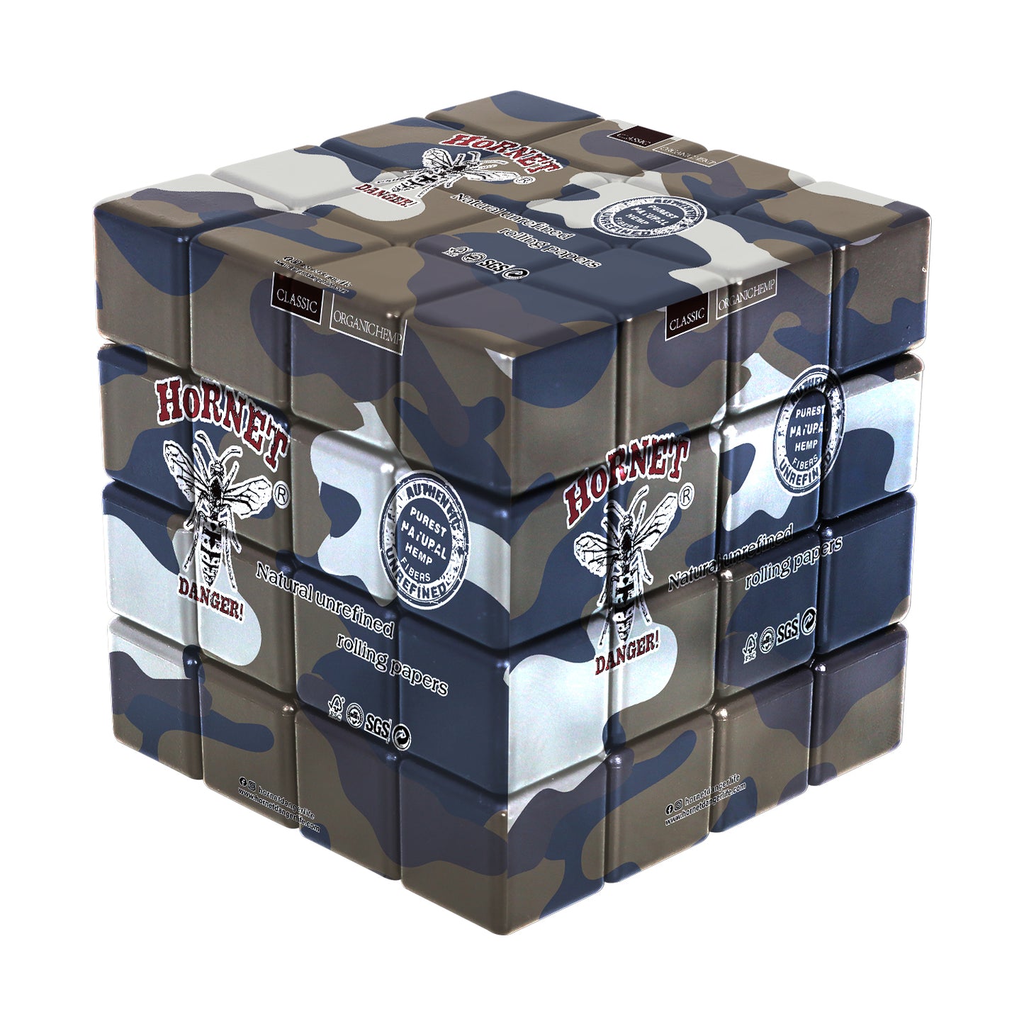 HORNET 60 mm Cube Shape Plastic Herb Grinder, 4 Lay Herbal Grinder