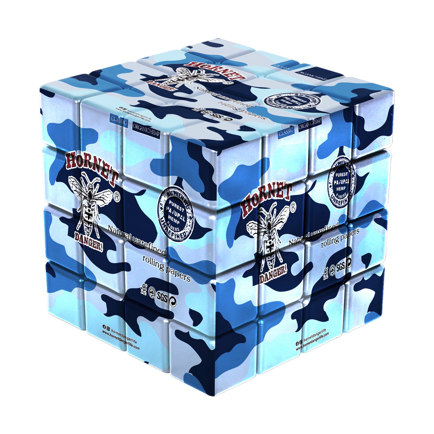 HORNET 60 mm Cube Shape Plastic Herb Grinder, 4 Lay Herbal Grinder