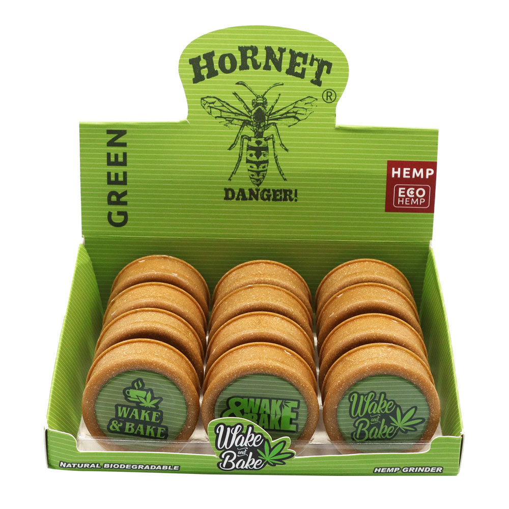 HORNET Biodegradable Plastic Herb Grinder, 2 Layers Ø 63 Size Plant Fiber Grinder, Portable Smoker Grinder, 12 PCS / Box