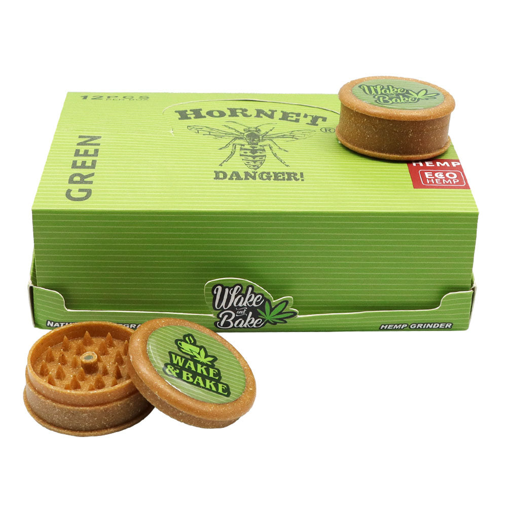 HORNET Biodegradable Plastic Herb Grinder, 2 Layers Ø 63 Size Plant Fiber Grinder, Portable Smoker Grinder, 12 PCS / Box
