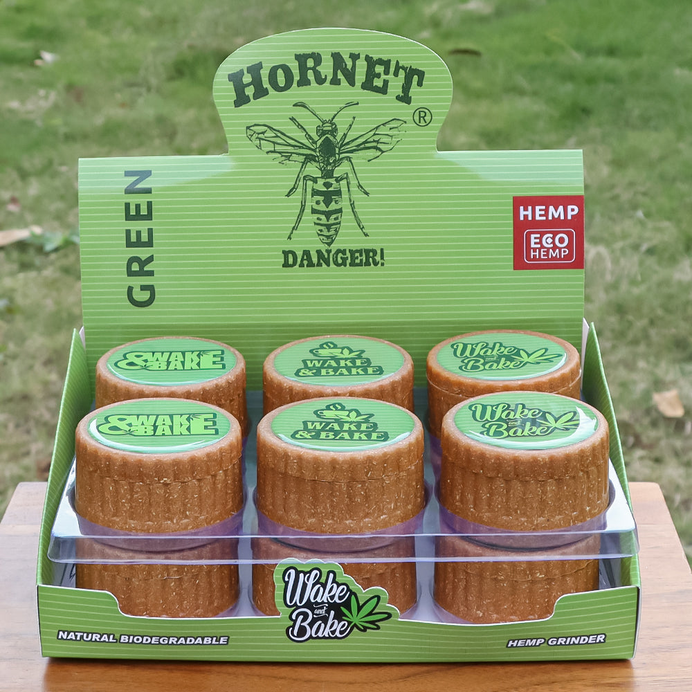 HORNET Biodegradable Plastic Herb Grinder, 3 Layers Ø 63 Size Plant Fiber Grinder, Portable Smoker Grinder, 12 PCS / Box