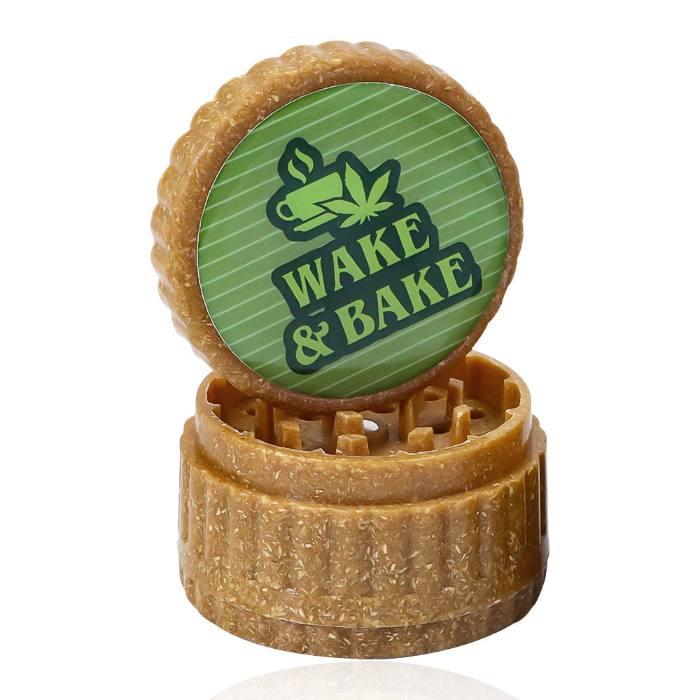 HORNET Biodegradable Plastic Herb Grinder, 3 Layers Ø 63 Size Plant Fiber Grinder, Portable Smoker Grinder, 12 PCS / Box