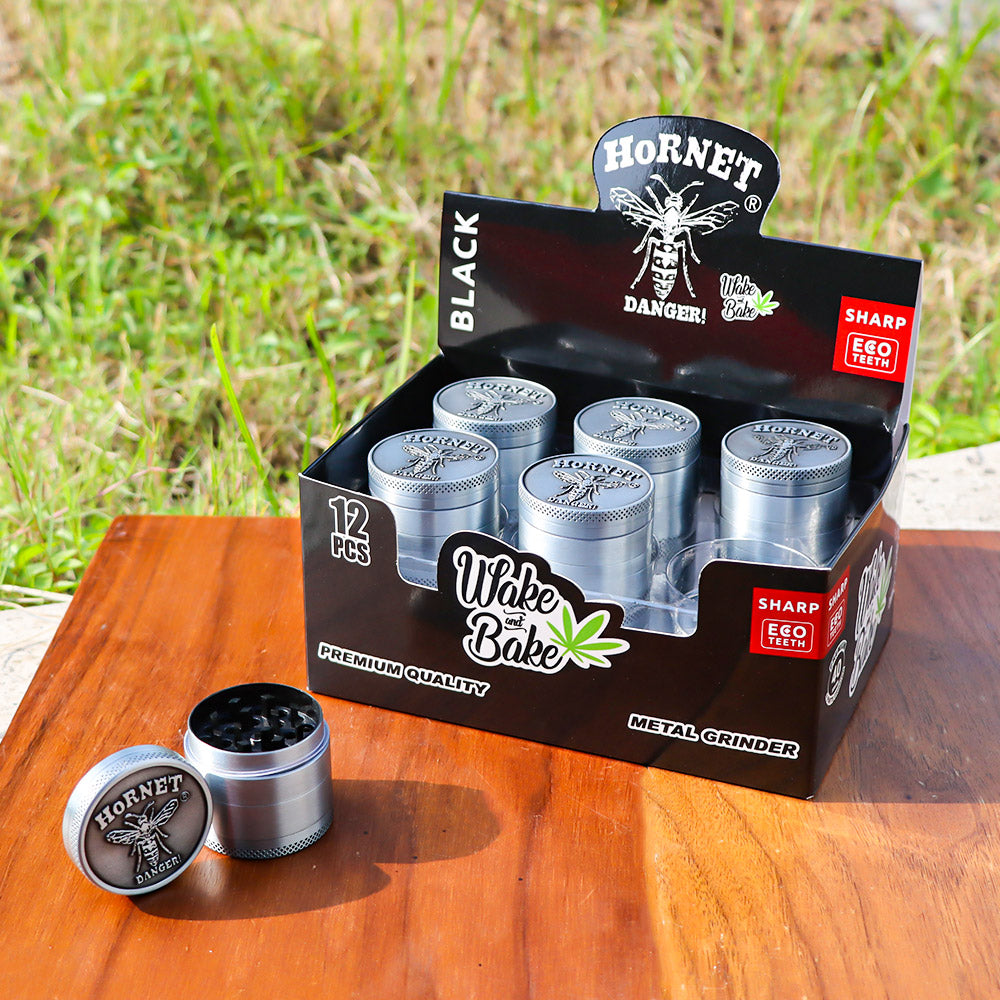 HORNET Zinc Alloy Herb Grinder, 3 Lay Ø 40 Smoker Grinder, Portable & Easy Clean Metal Herbal Grinder, 6 PCS / Box