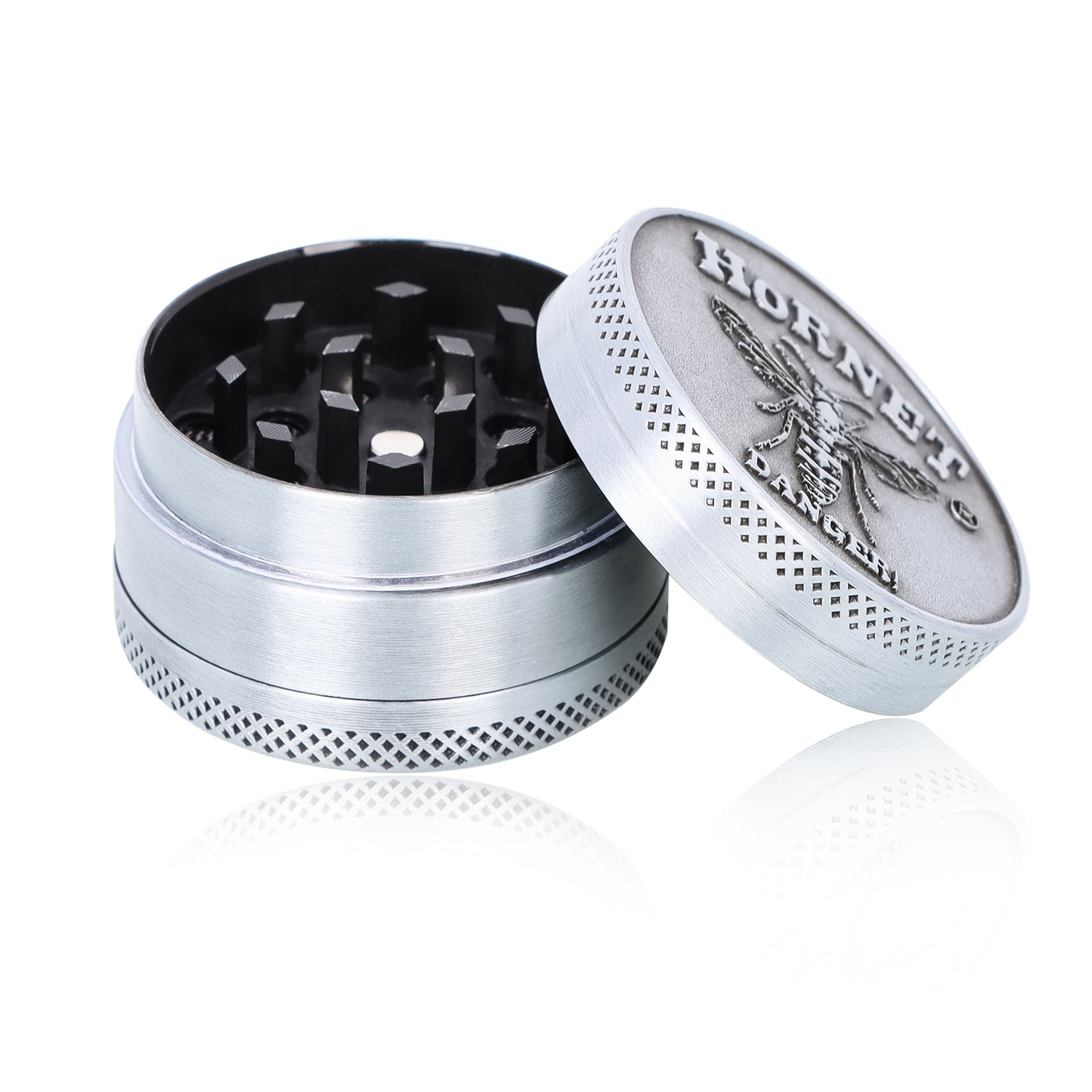 HORNET Zinc Alloy Herb Grinder, 3 Lay Ø 40 Smoker Grinder, Portable & Easy Clean Metal Herbal Grinder, 6 PCS / Box
