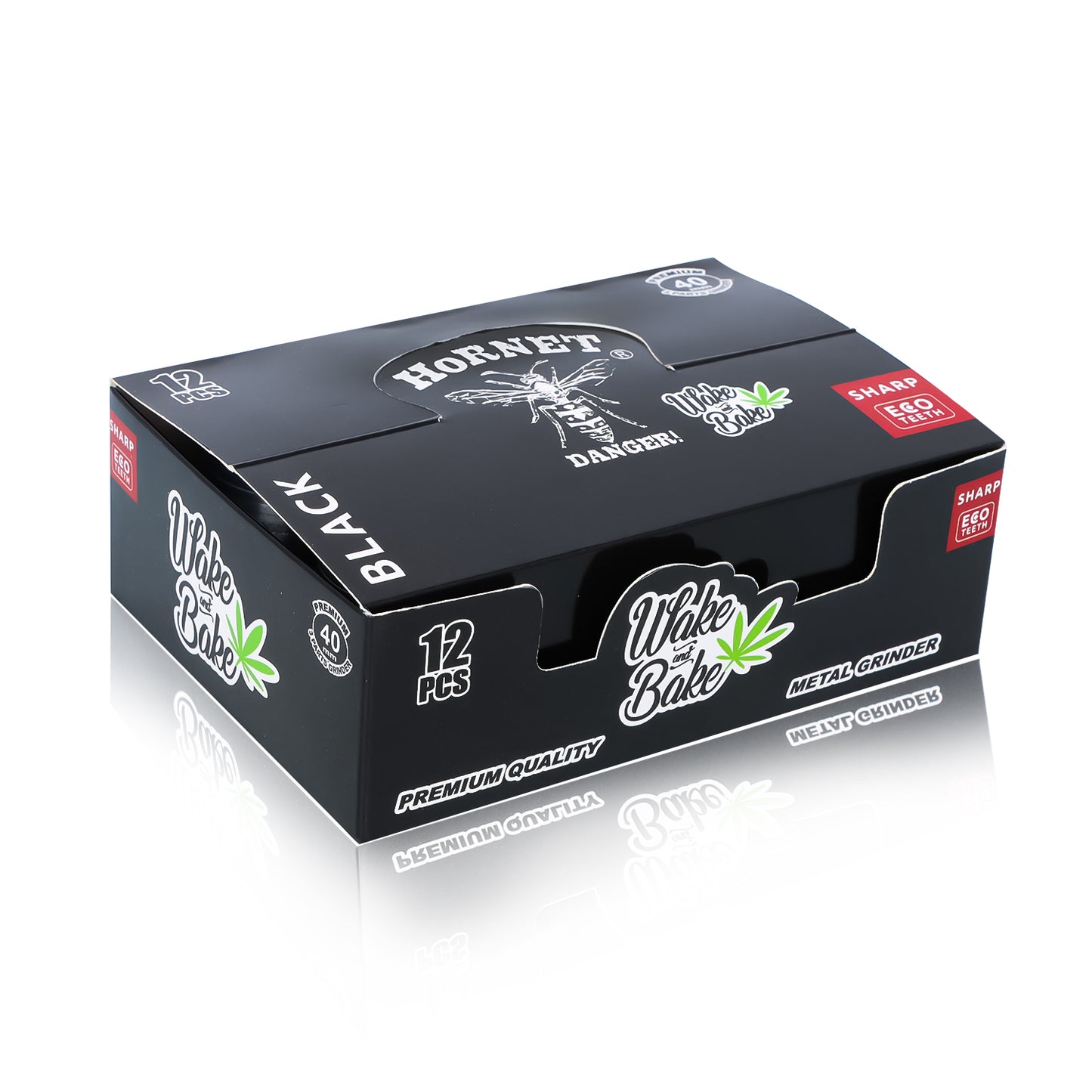HORNET Zinc Alloy Herb Grinder, 3 Lay Ø 40 Smoker Grinder, Portable & Easy Clean Metal Herbal Grinder, 6 PCS / Box