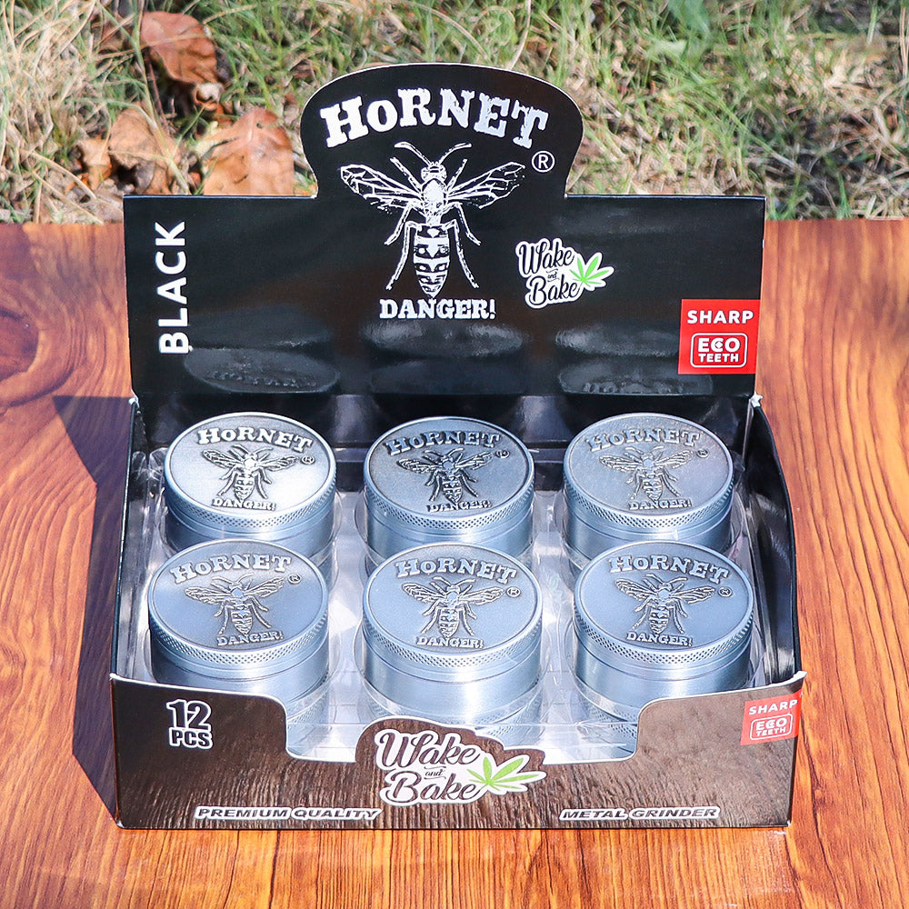 HORNET Zinc Alloy Herb Grinder, 3 Lay Ø 63 Smoker Grinder, Portable & Easy Clean Metal Herbal Grinder, 6 PCS / Box