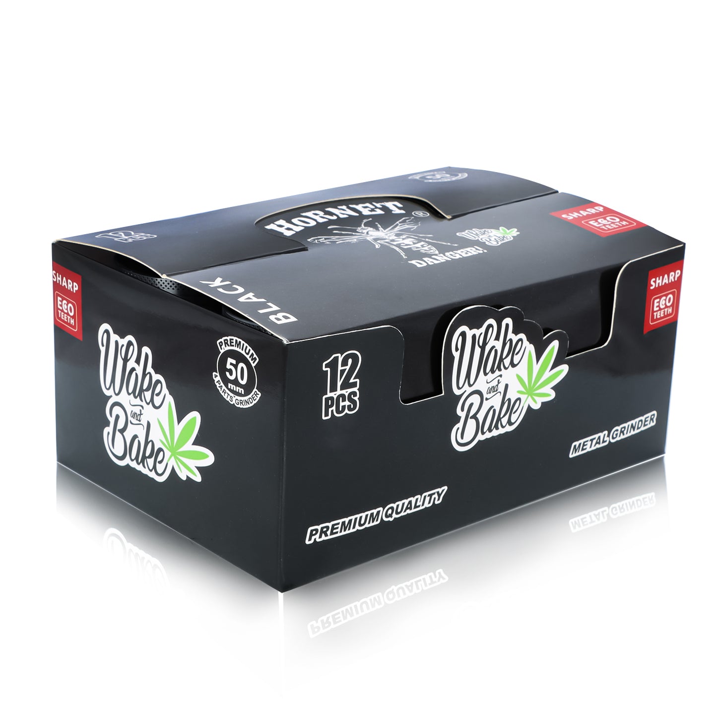 HORNET Zinc Alloy Herb Grinder, 4 Lay Ø 50 Smoker Grinder, Portable & Easy Clean Metal Herbal Grinder, 6 PCS / Box