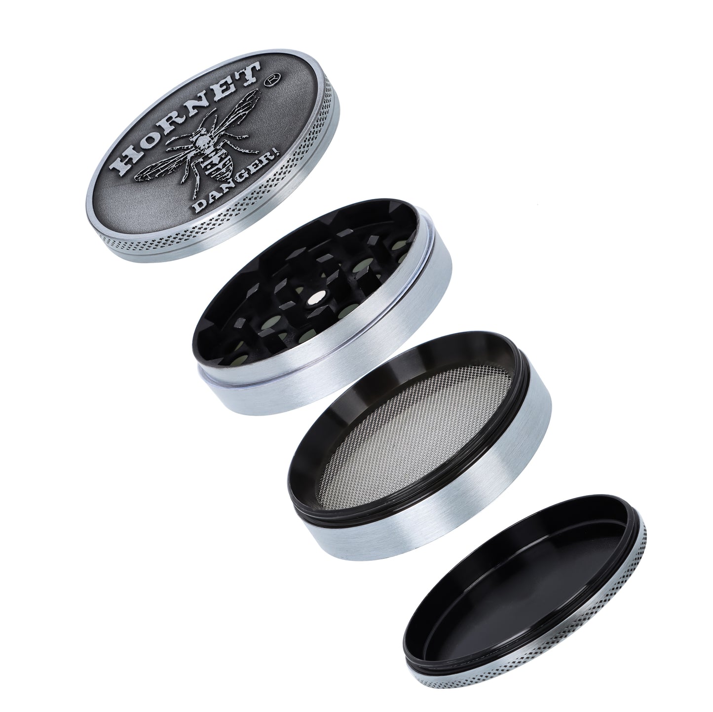 HORNET Zinc Alloy Herb Grinder, 4 Lay Ø 50 Smoker Grinder, Portable & Easy Clean Metal Herbal Grinder, 6 PCS / Box