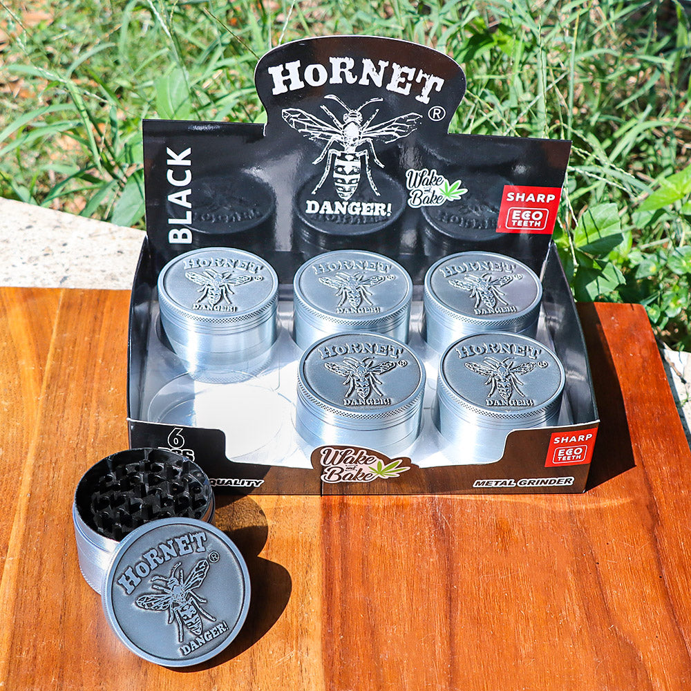 HORNET Zinc Alloy Herb Grinder, 4 Lay Ø 63 Smoker Grinder, Portable & Easy Clean Metal Herbal Grinder, 6 PCS / Box