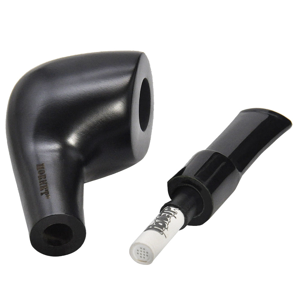 HORNET Handmade Black Wood Tobacco Pipe, Beginner Tobacco Pipe, Exquisite & Portable Smoking Pipe