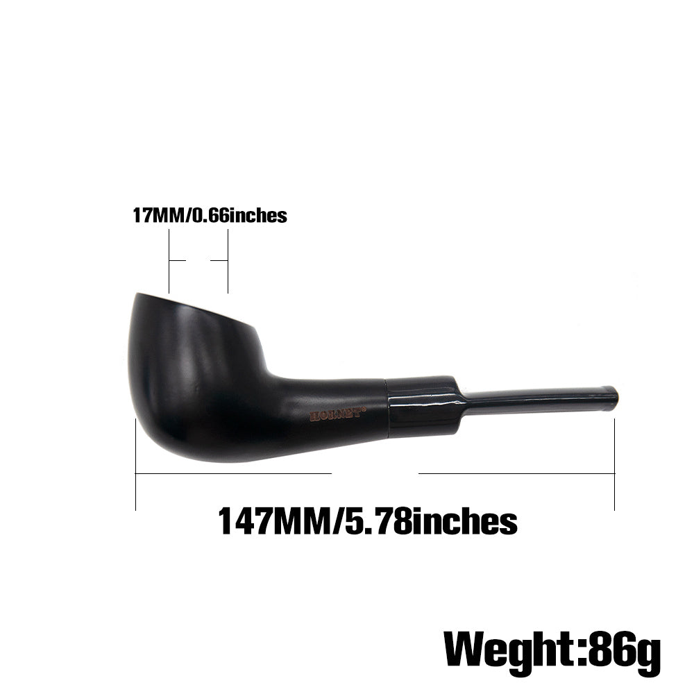 HORNET Handmade Black Wood Tobacco Pipe, Beginner Tobacco Pipe, Exquisite & Portable Smoking Pipe