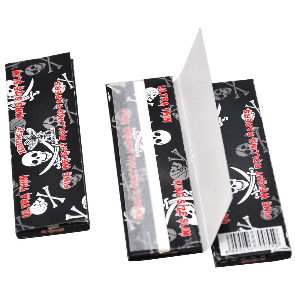 HORNET Skull Painting Rolling Paer, King Size Slim Cigarette Rolling Paper, Slow Buring Rolling Papers, 32 PCS / Pack 50 Packs / Box