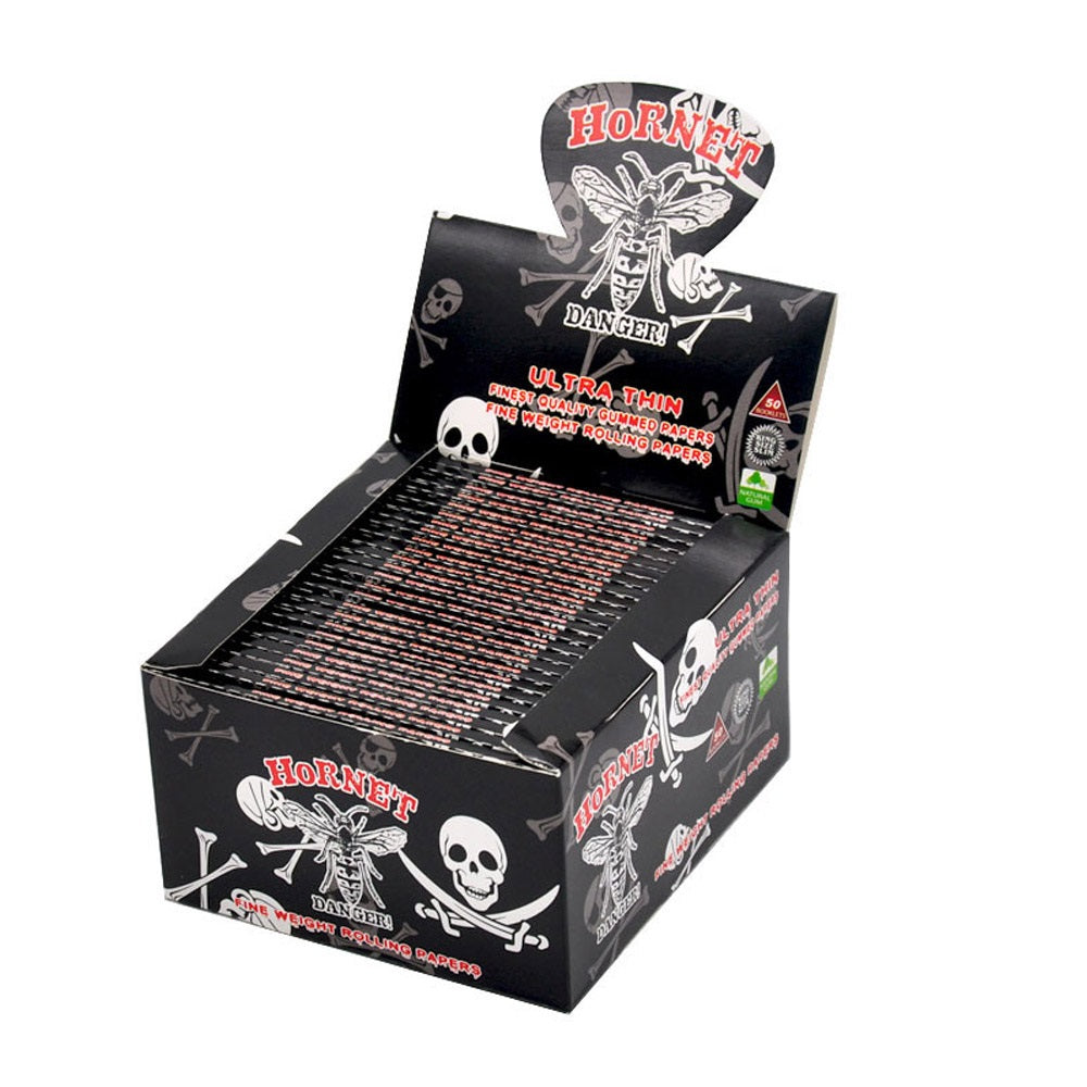 HORNET Skull Painting Rolling Paer, King Size Slim Cigarette Rolling Paper, Slow Buring Rolling Papers, 32 PCS / Pack 50 Packs / Box