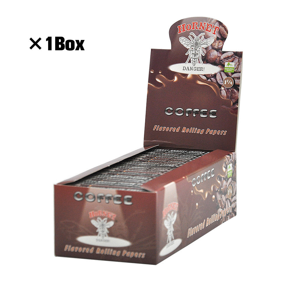 Hornet 1 1/4 Size Coffee Flavors Rolling Papers, Slow Burning Rolling Paper, Natural Rolling Paper, 50 Piece / Pack 50 Pack / Box